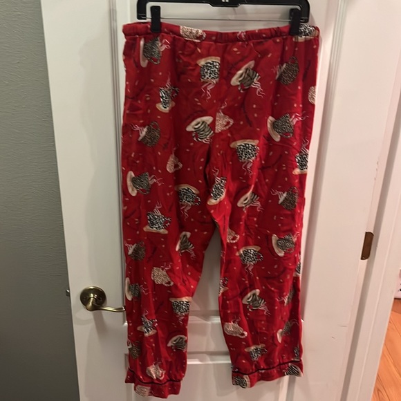 Red cheetah coffee cup Sleep pajama draw string pants - Picture 8 of 8